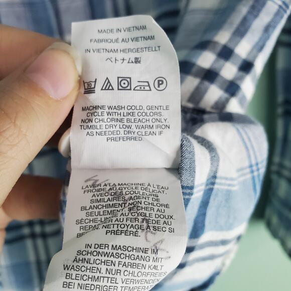 J. Crew Slim End-On-End Linen Blend Plaid Long Sleeve Button Down Shirt Sz Large - Picture 8 of 9